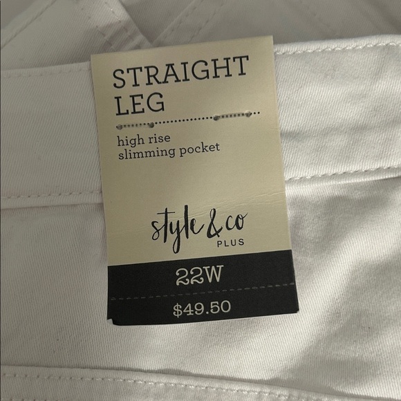 Style & Co. Women's Straight Leg Jeans - White - Picture 4 of 5